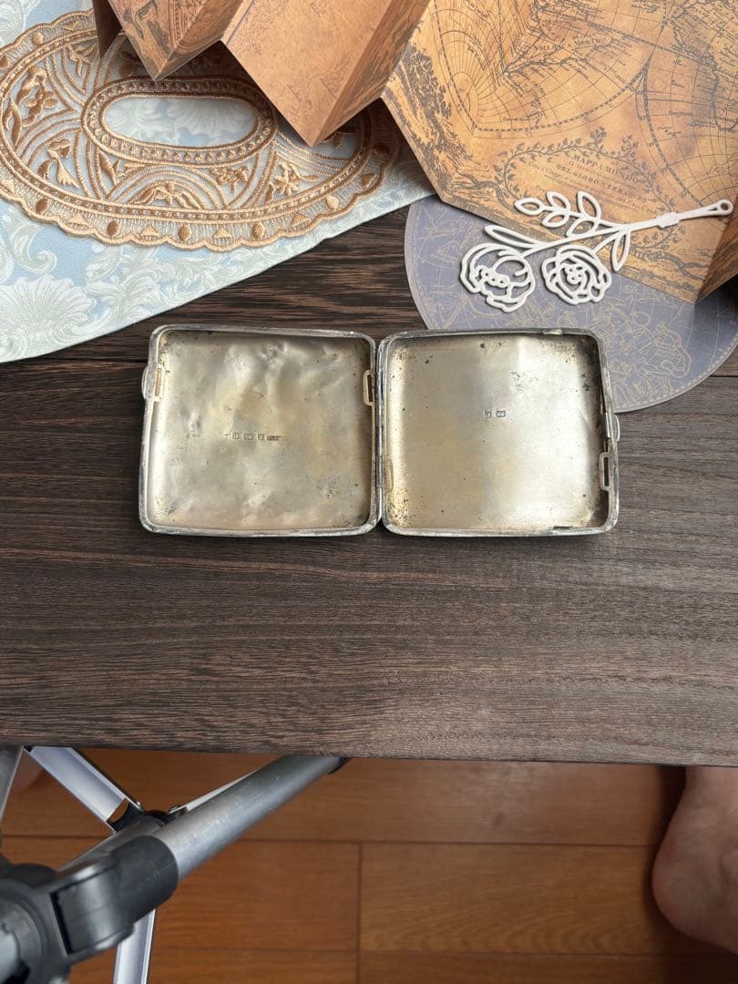 希少 純銀 英国 アンティーク シガレットケース 1902年 バーミンガム