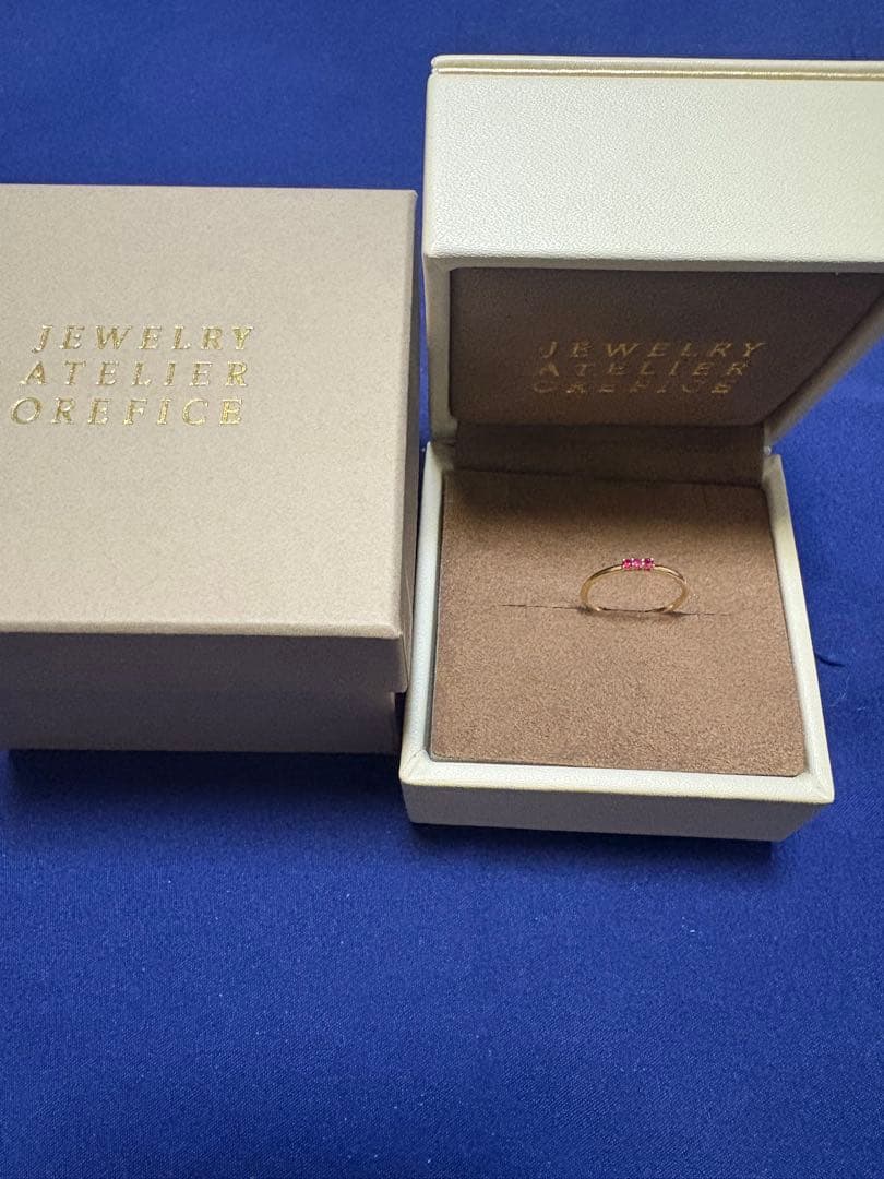 【セール】オレフィーチェOrefice K18ルビーハンナリング 4号 箱要相談