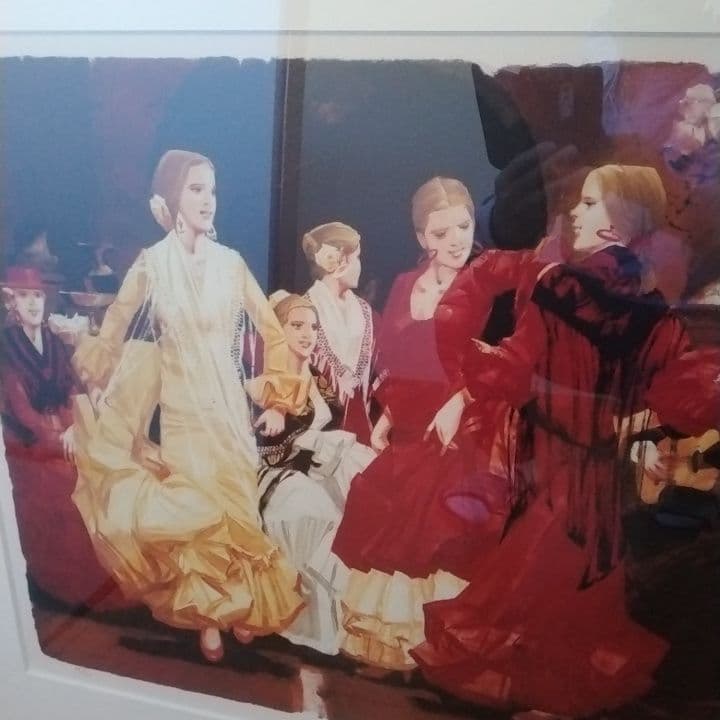 斎藤三郎　「踊り小屋」　日本画家　希少　リトグラフ　大型　大きい　ビックサイズ