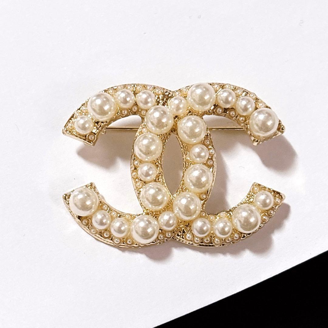 パール キラキラストーン シルバー ヴィンテージ ブローチ メンズ