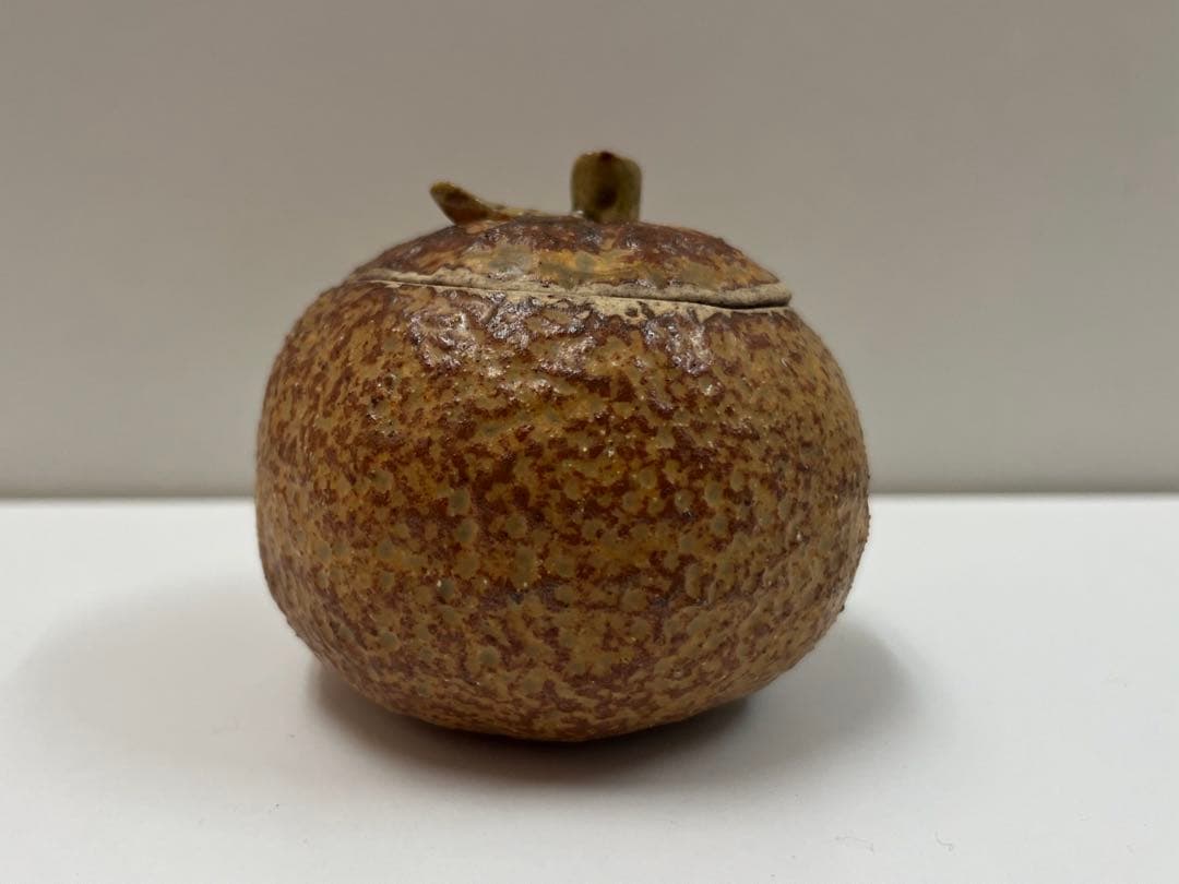 益子焼き 香合 みかん茶入 茶道具