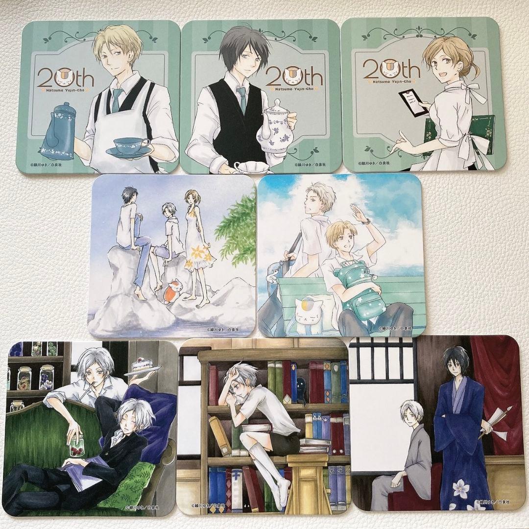 夏目友人帳 コラボカフェコースター☆8枚セット☆ニャンコ先生、夏目