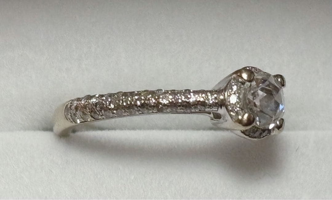 k18WG ローズカットダイヤモンドリング