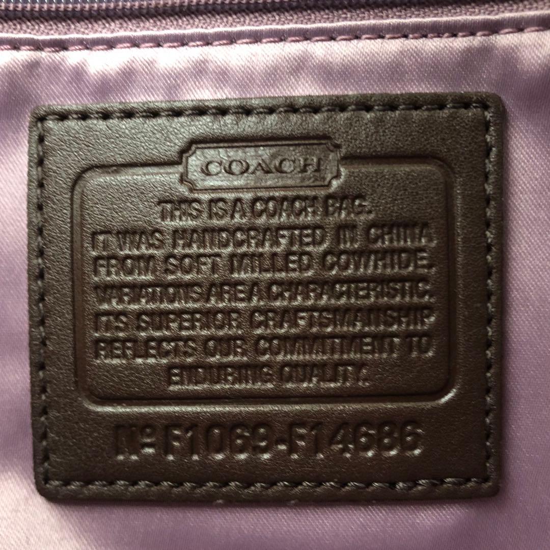 R【新品未使用】COACH ダークブラウン レザー ハンドバッグ