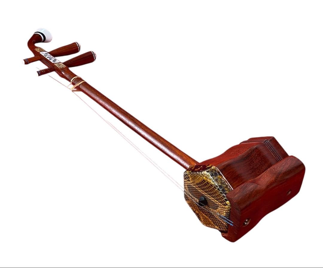 二胡 紅木 蛇皮 セミハードケースセット