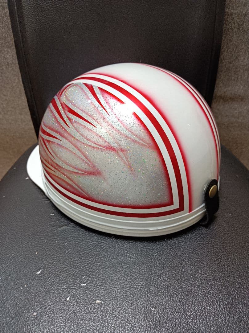 カスタムコルク半　白✘Candyレッドファイヤー　七色ラメ