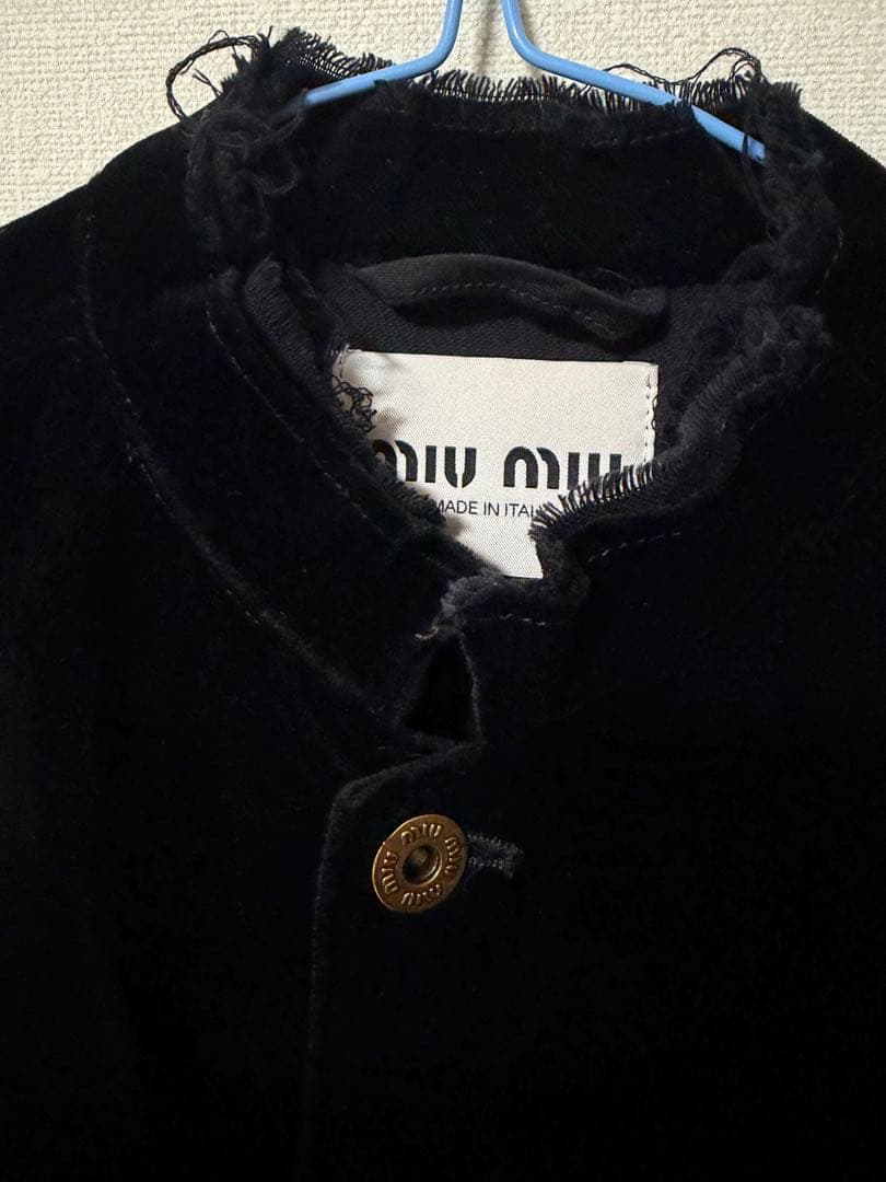 miu miu ボタン付きベルベットジャケット サイズ40 黒
