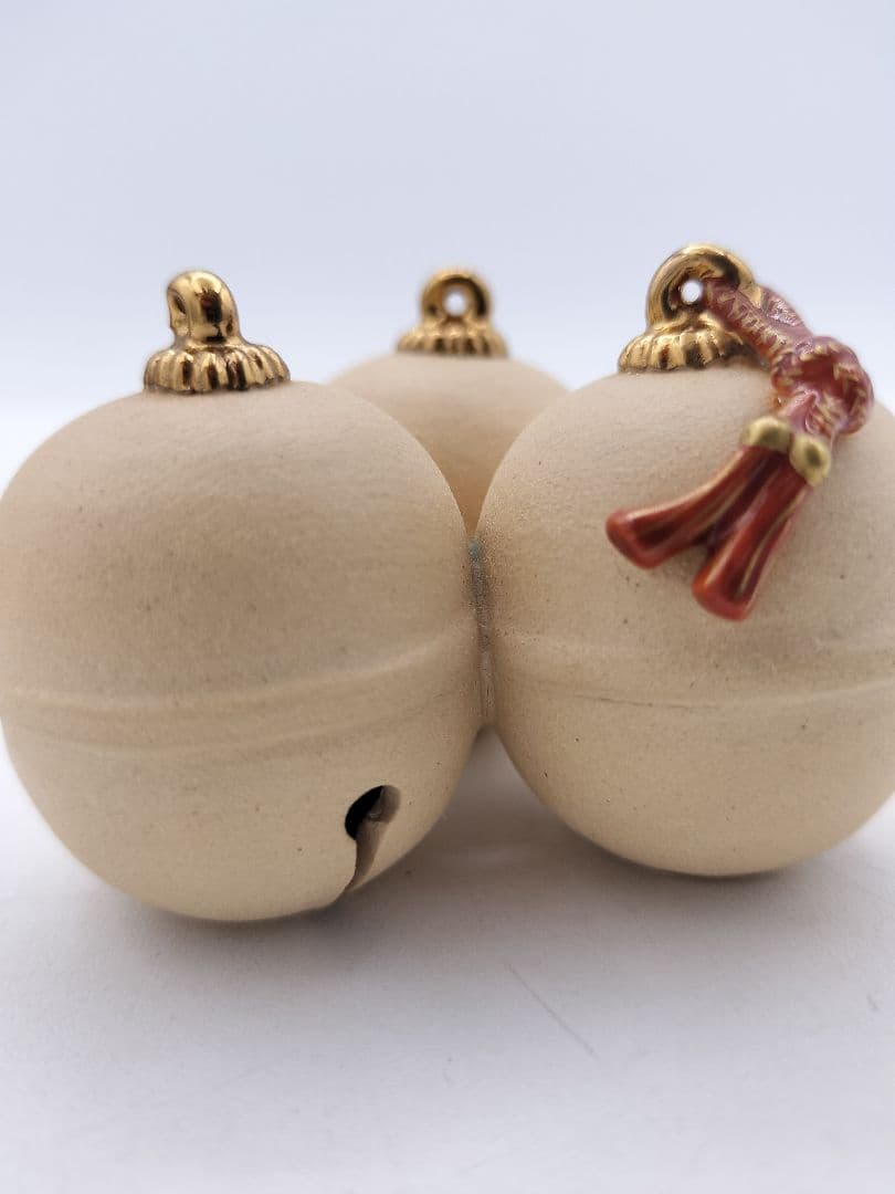 c421【新品・未使用】蓋置 焼締三鈴 今岡三四郎 木箱 茶道具