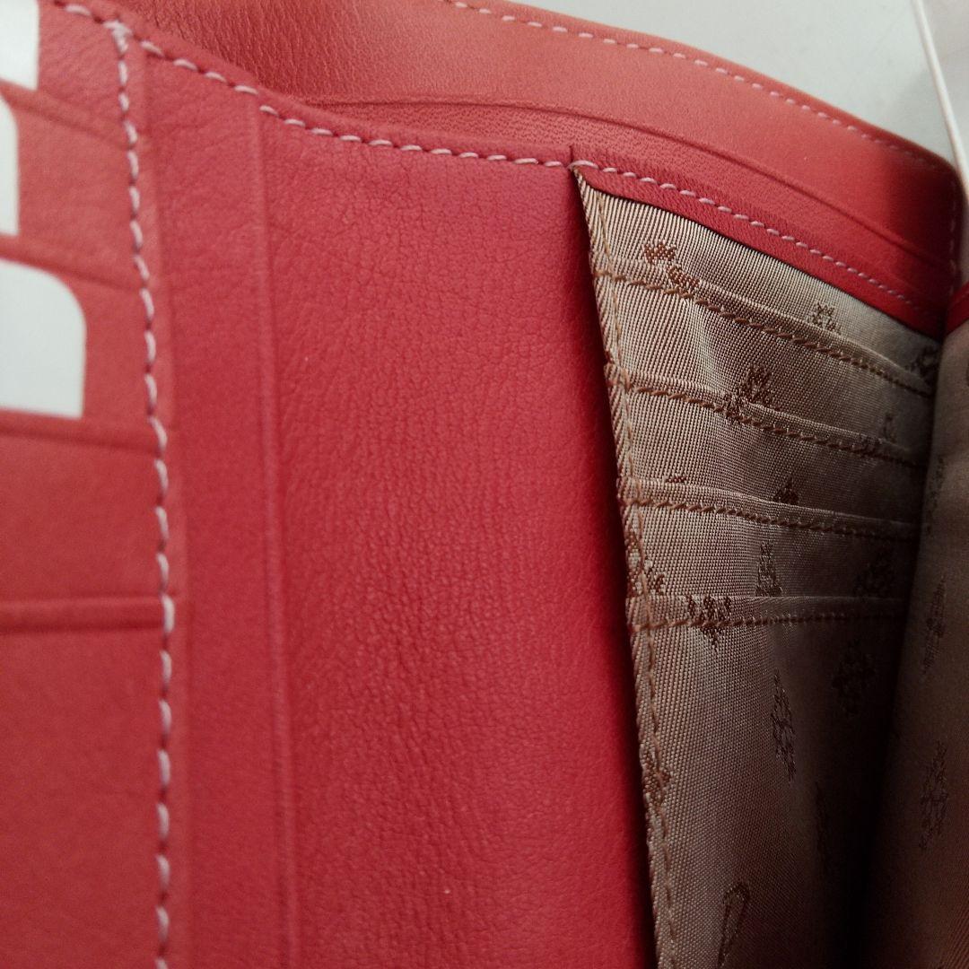 【美品】Dakota 財布 オレンジピンク二つ折り ミニウォレット レザー