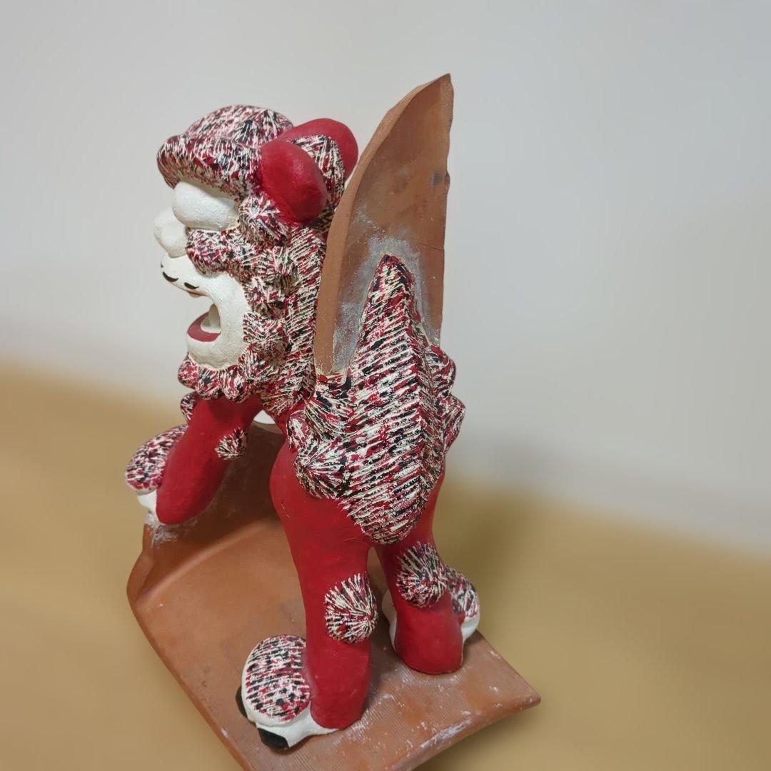 沖縄シーサー 特大高さ43センチ 重量7.5キロ 漆喰