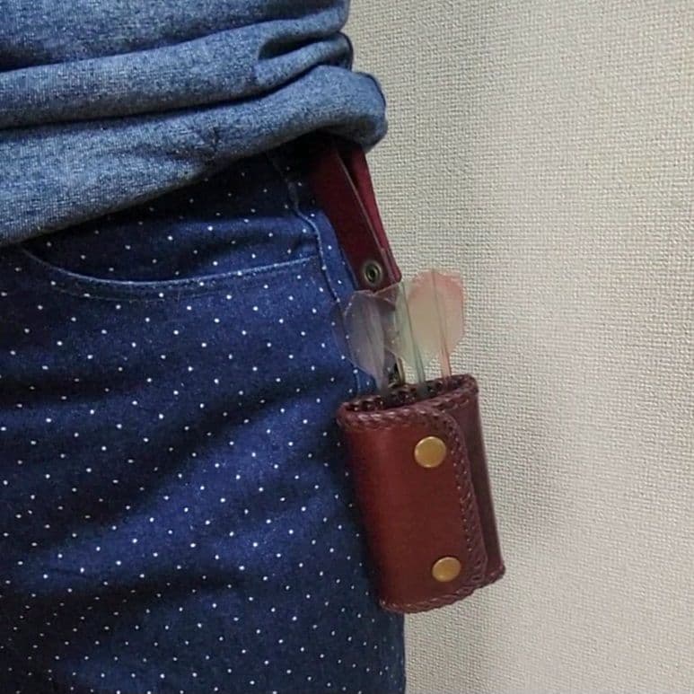 OvercomeHorse 】栃木レザー製コンパクトダーツケース