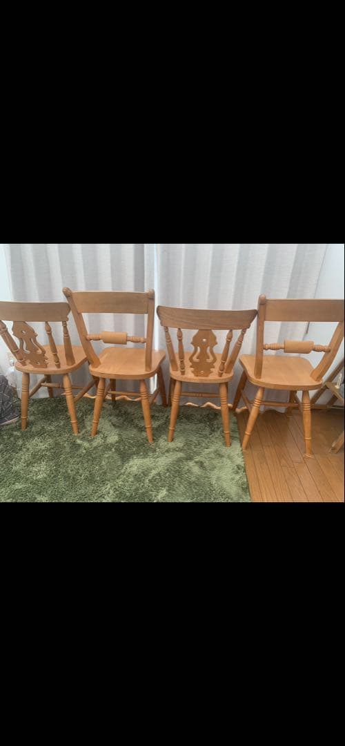 パイン材ダイニングテーブルセット　　　引き出し付き　アンティーク　オールドパイン