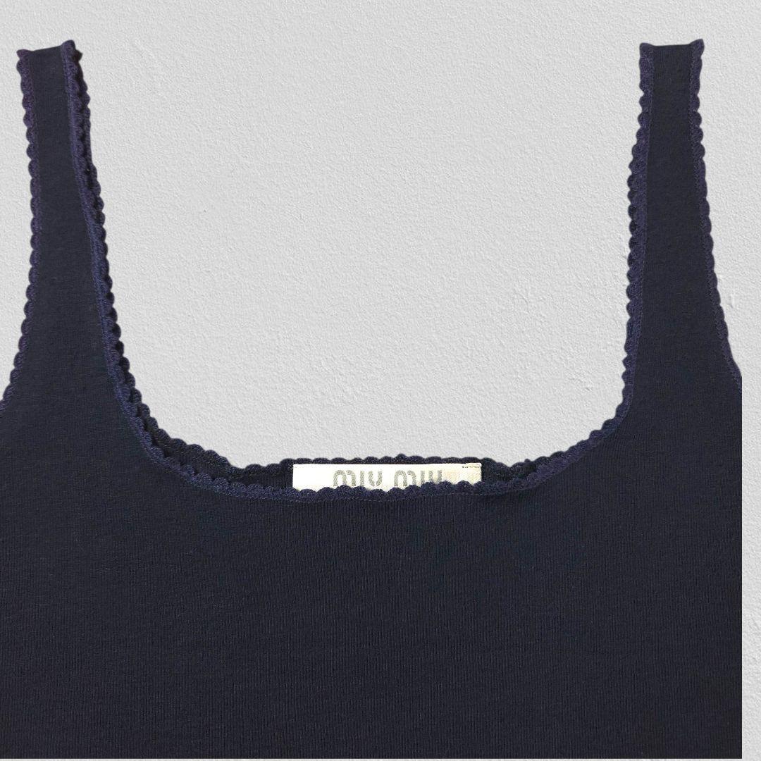トップス MIUMIU Navy Short Tank Top