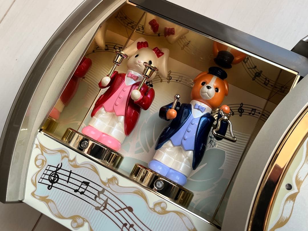 【訳あり】リズム時計工業 スモールワールド音楽隊N 4MN440 からくり時計