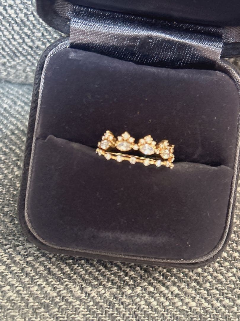 k10 ゴールド リング　モアサナイト 2点セット