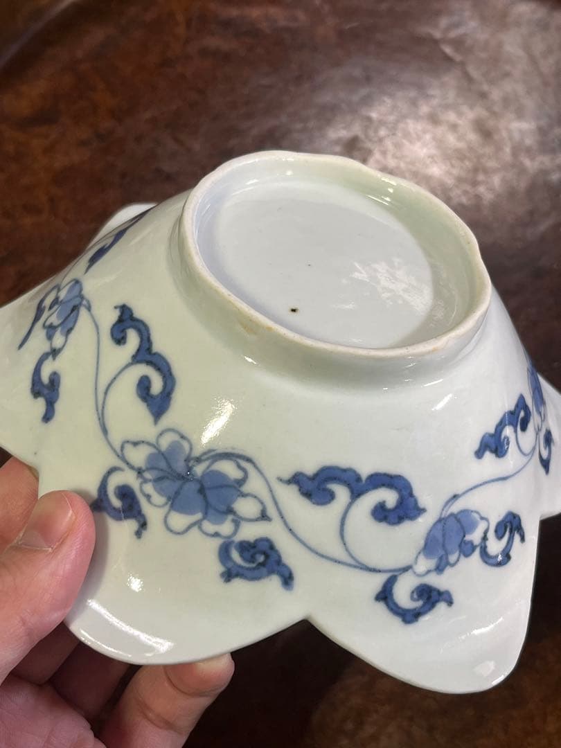 古伊万里 蝶 唐草 無傷完品 蛸唐草 花唐草 藍九谷 柿右衛門