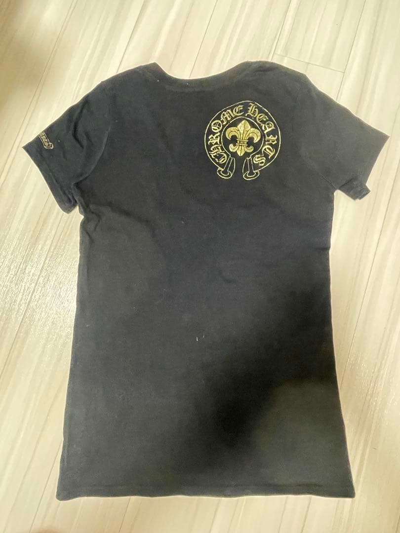 クロムハーツ 黒 Tシャツ 金色模様