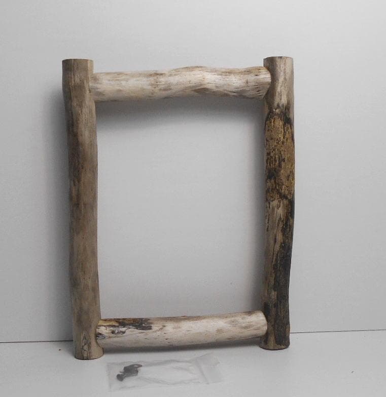 DIY手造り◇油絵0号サイズ用の流木での額縁フレームワックス仕上整理