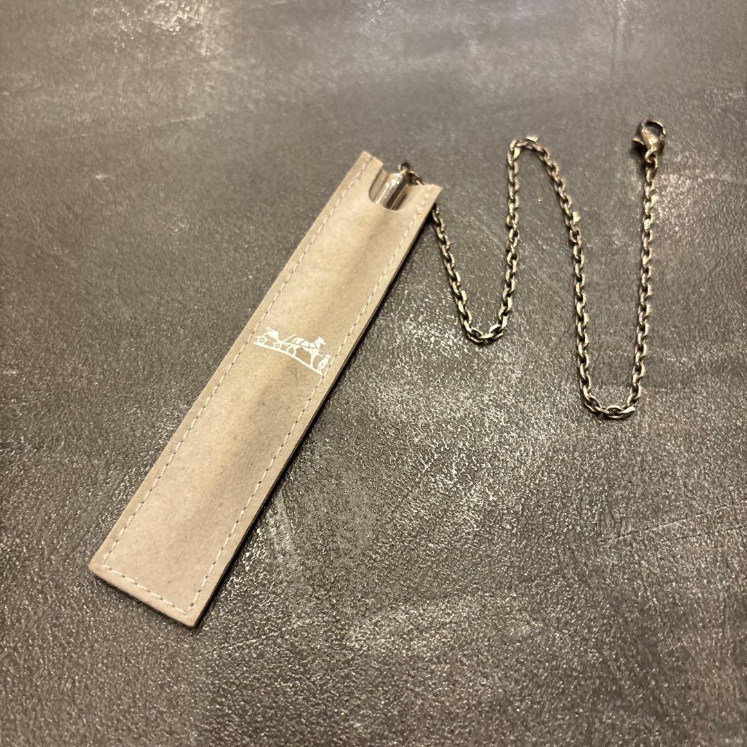 HERMES⭐︎シルバーシャープペン　チェーン付き ケース付き
