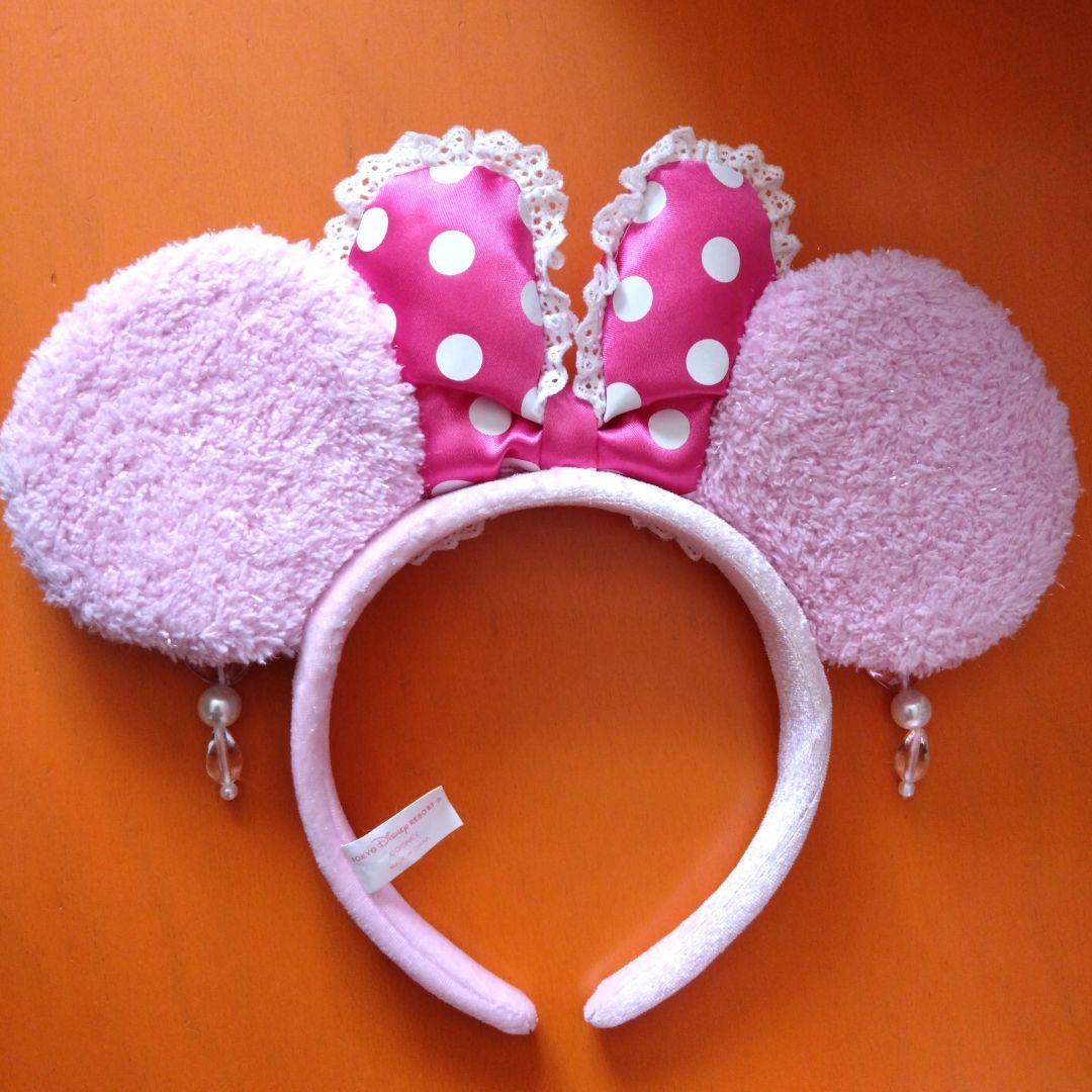 ミニーカチューシャ イヤリング ピンクと赤 2025冬】ディズニー