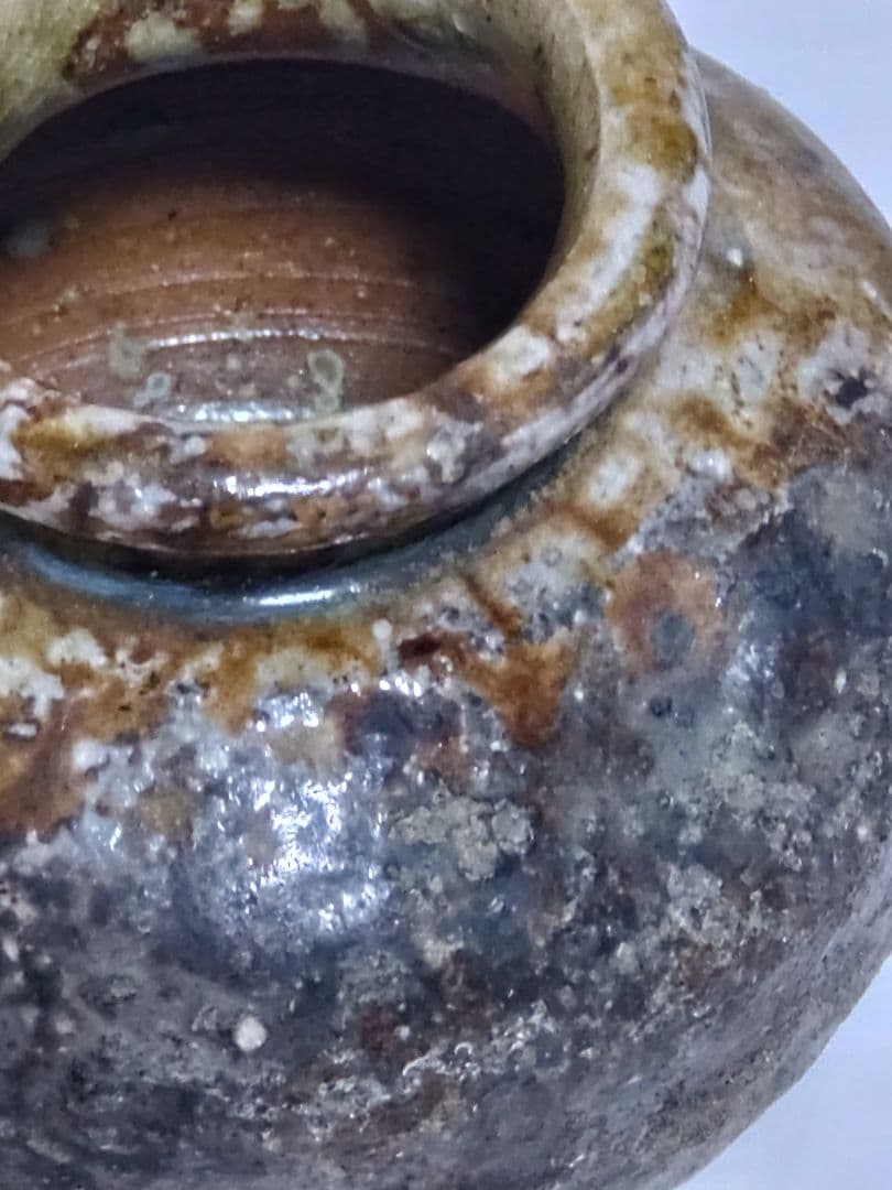 古美術　蹲型の掛け花入　置き物