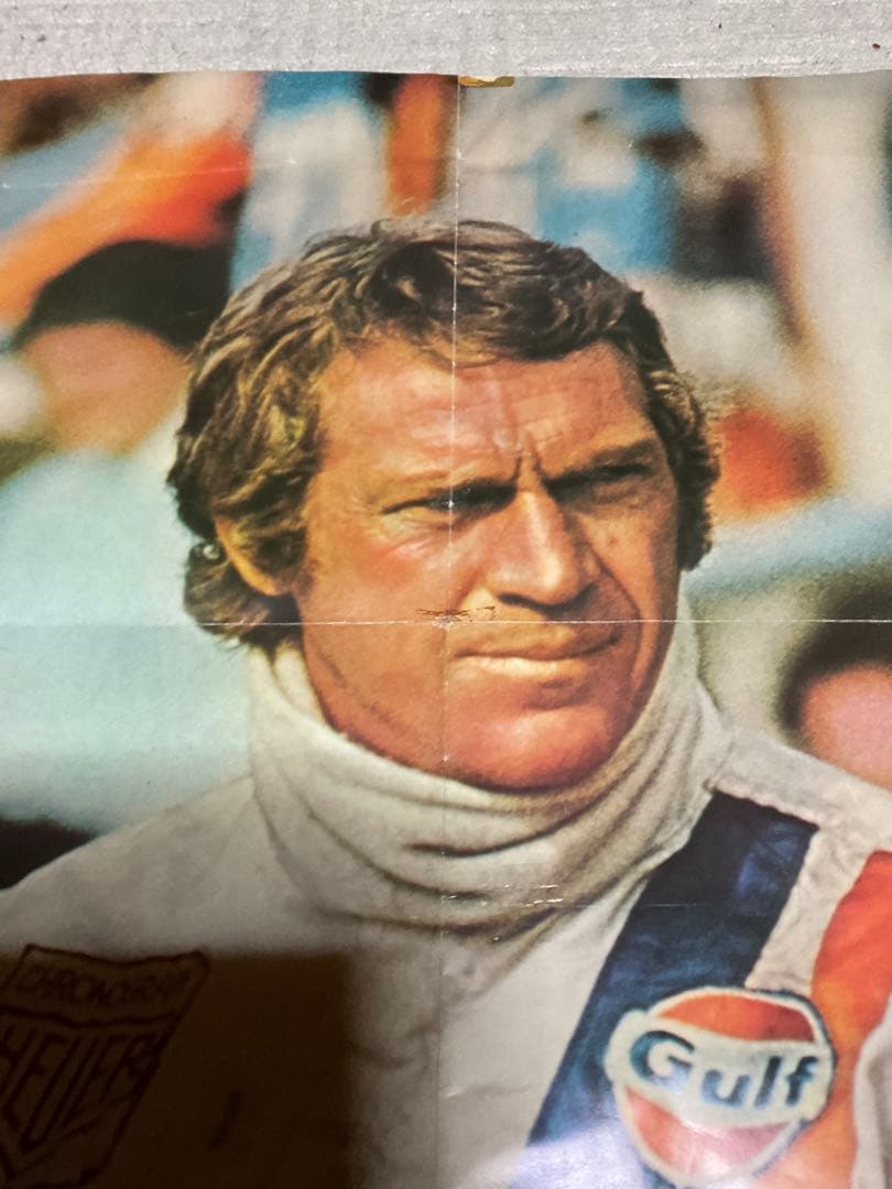 スティーブ・マックウイーン／栄光のルマンポスター【画鋲跡 折り目