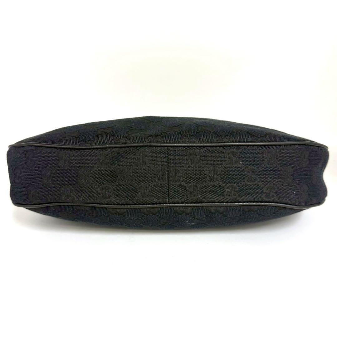 グッチ ショルダーバッグ GGキャンバス GG柄 ブラックレザー 黒色