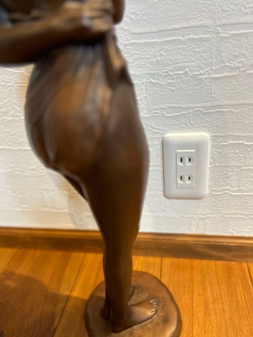 はじらい】ブロンズ彫刻裸婦像 高岡銅器・竹中正晴作少女銅像/