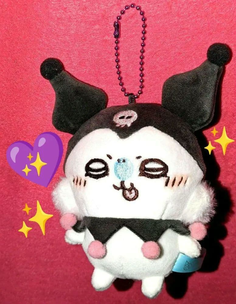 ♡美品♡ちいかわ✕サンリオキャラクターズ ぷちミニマスコット♡モモンガ＆クロミ