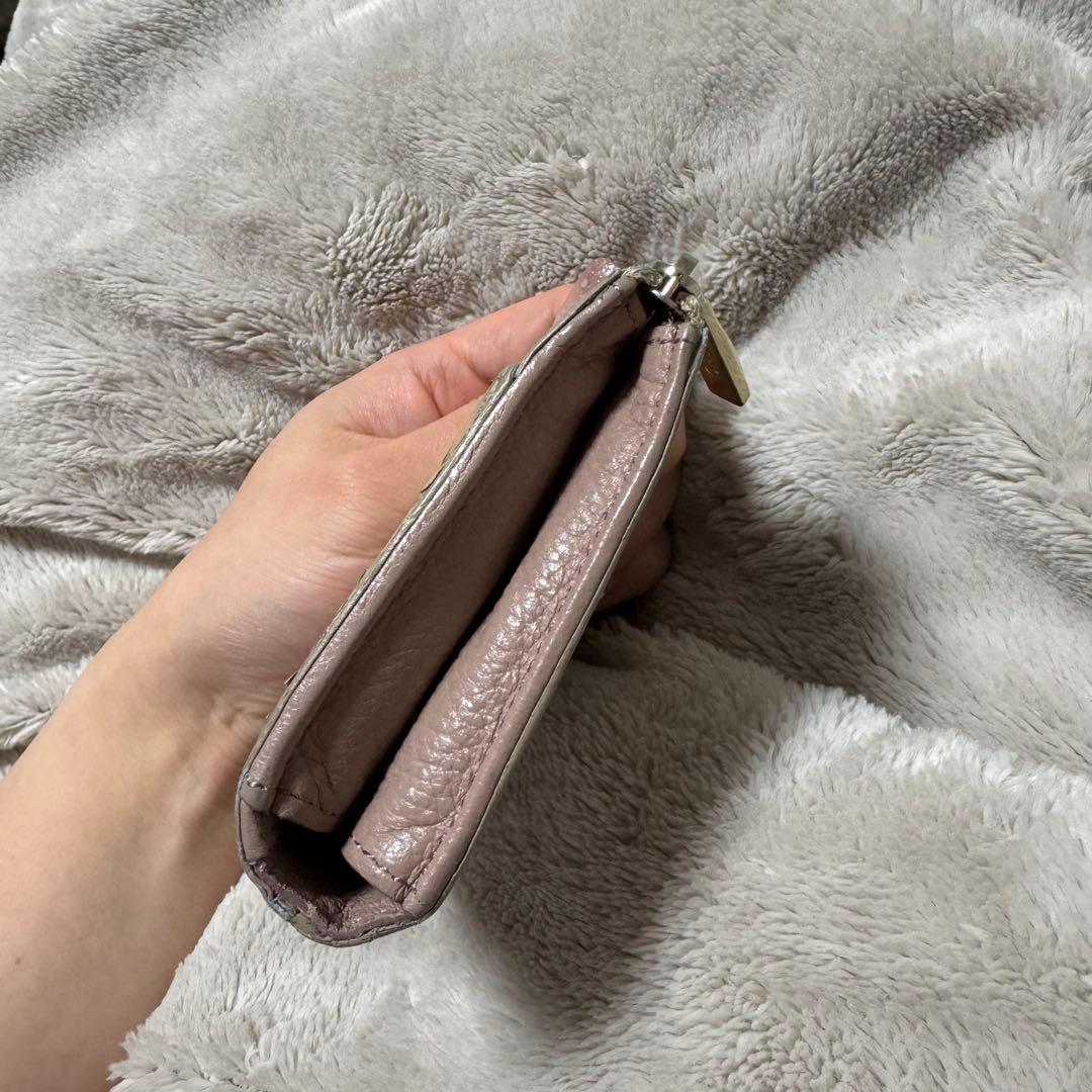 ATAO アタオ　ミリモ　折り財布　ゴールド金具　パイソン箔