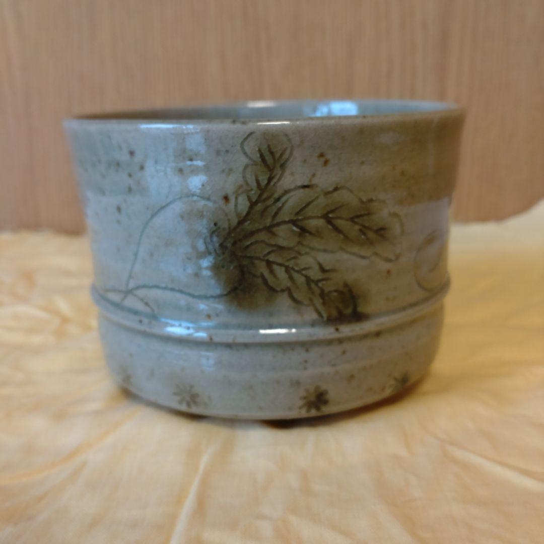 抹茶茶碗 黄瀬戸 胴紐 蕪線彫 加藤十右衛門造 共箱