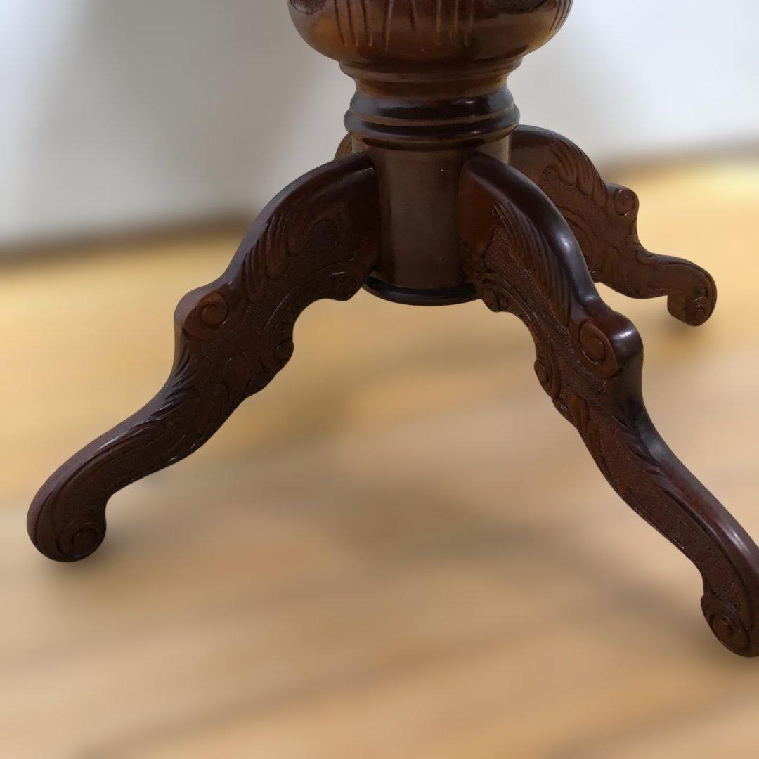 送料無料 ヨーロピアン調 象嵌装飾 丸テーブル ダイニングテーブル251127