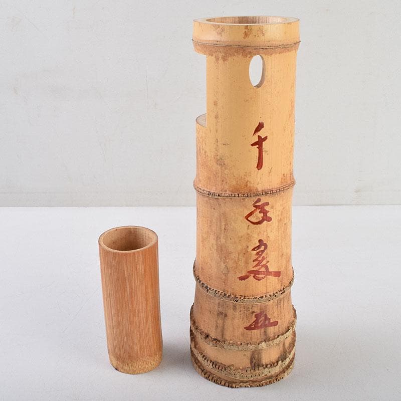 茶道具 影林宗篤作 花入 銘「千年翠」 紫野 小林太玄極め