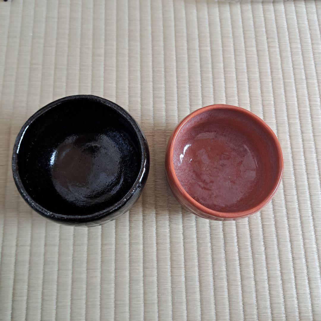 さくまる　一重切花入、唐銅花入、楽茶碗×2 菓子器×2 茶碗×2