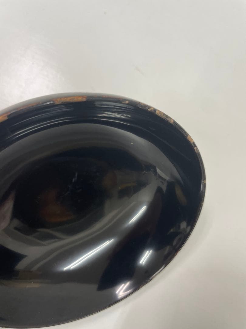 ツバキ 蓋付き椀 黒 金 銀丸模様 27客セット　少々難ありお値下げ品！