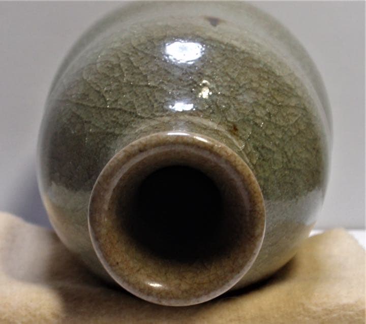 二代目　諏訪蘇山　飛青磁徳利