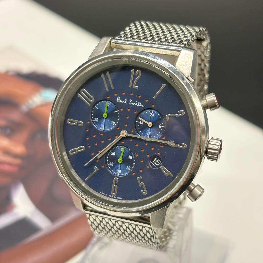 極美品 Paul Smith ポールスミス クロノグラフ 腕時計 メンズ