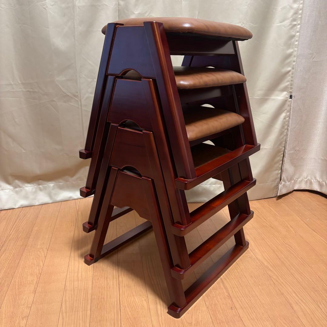 本堂用椅子 4個セット スツール　重ねて保管