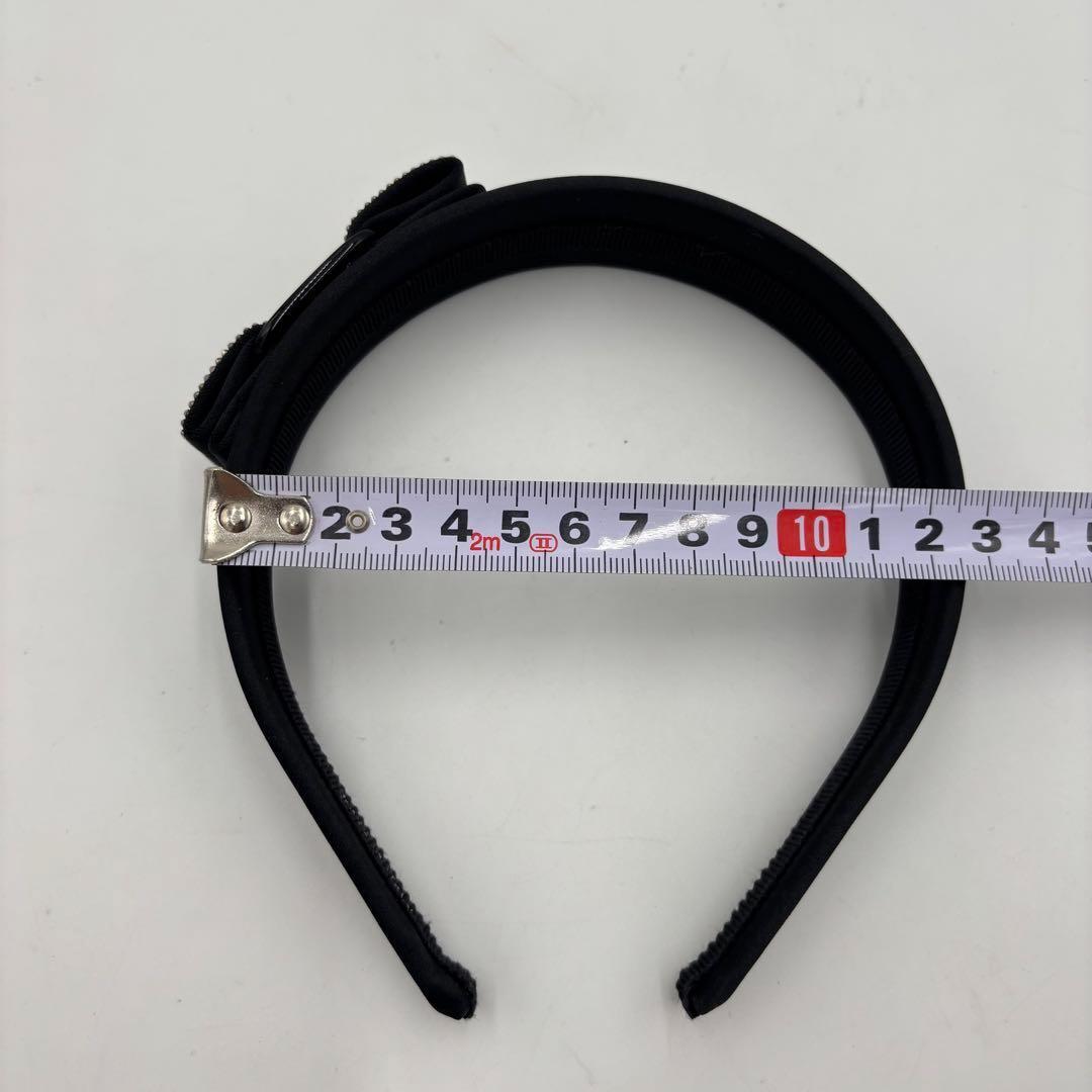 極美品フェラガモ ヴァラリボン サテン ラインストーン カチューシャ ブラック