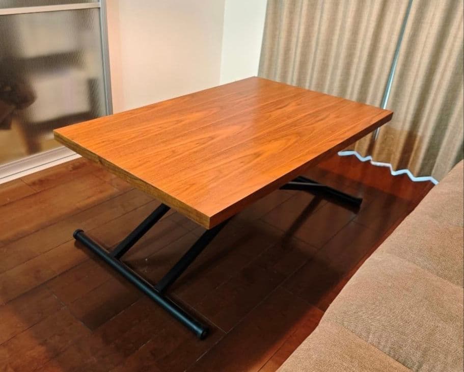 ウォールナット 昇降式 ダイニングテーブル