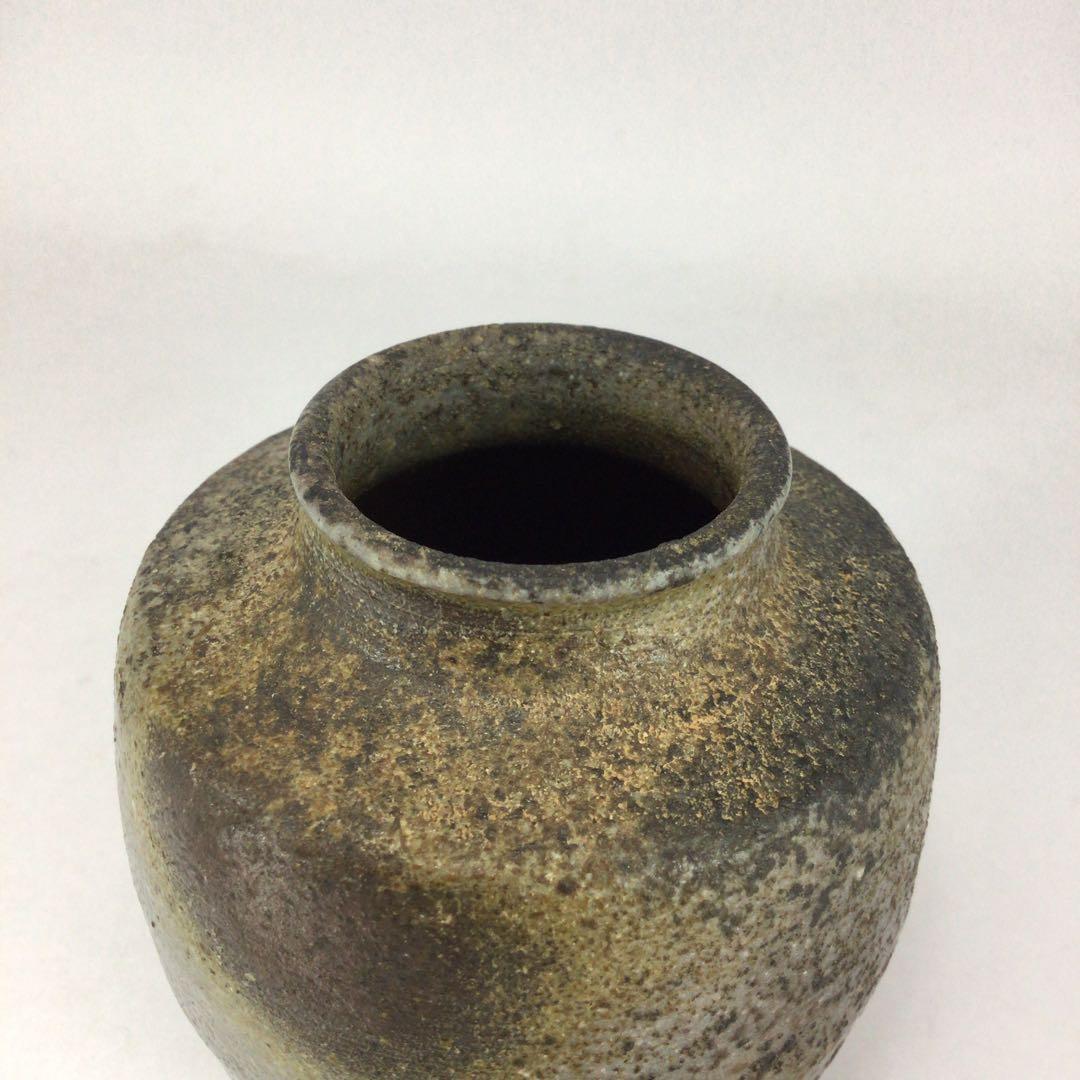 木村長十郎友敬 備前肩衝茶入 共箱／興楽園木村純雄 備前焼