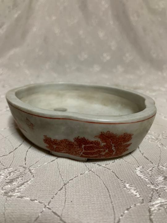 武州　絵鉢　盆栽鉢