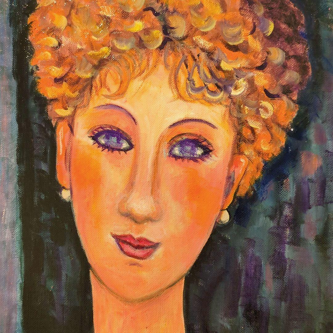 キャンバス油絵 専用 ショートヘアーのパリの女性 モディリアーニ 名画