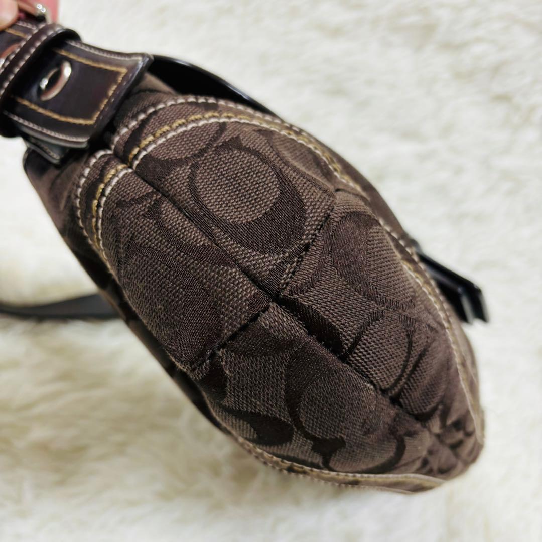【美品】COACH ソーホー シグネチャー ワンショルダー10297 ブラウン