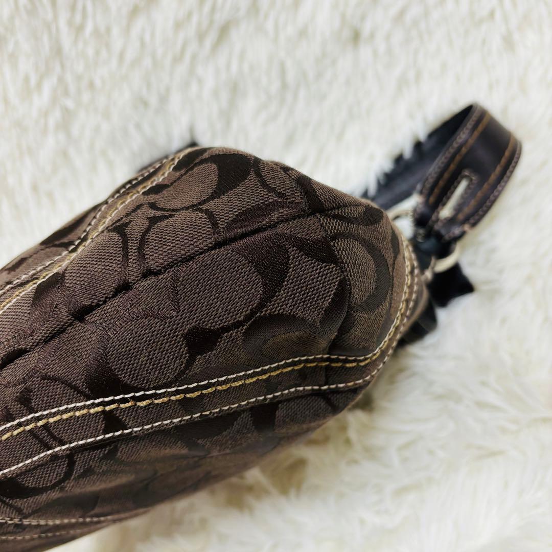 【美品】COACH ソーホー シグネチャー ワンショルダー10297 ブラウン