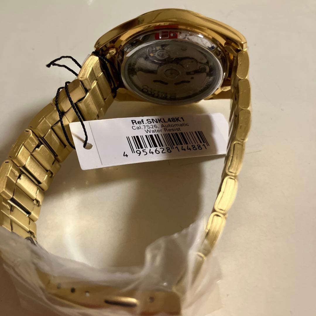 新品未使用　セイコー5 SNKL48K ゴールド　裏スケルトン