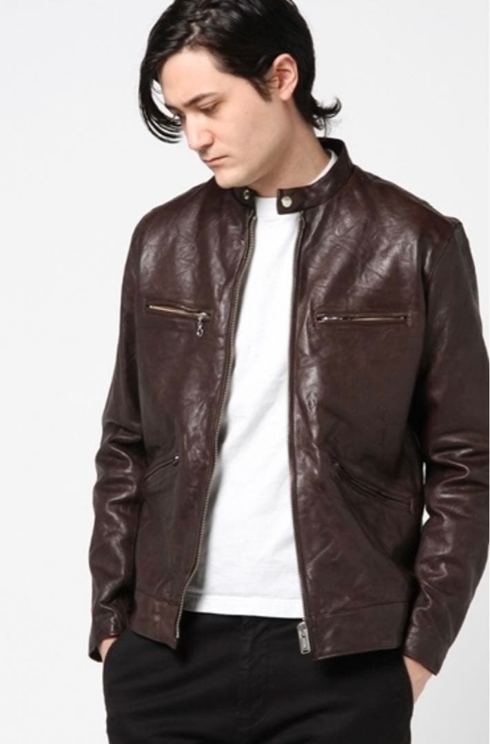 ヒステリックグラマー ラムレザー 羊革 シングルライダースジャケット本革