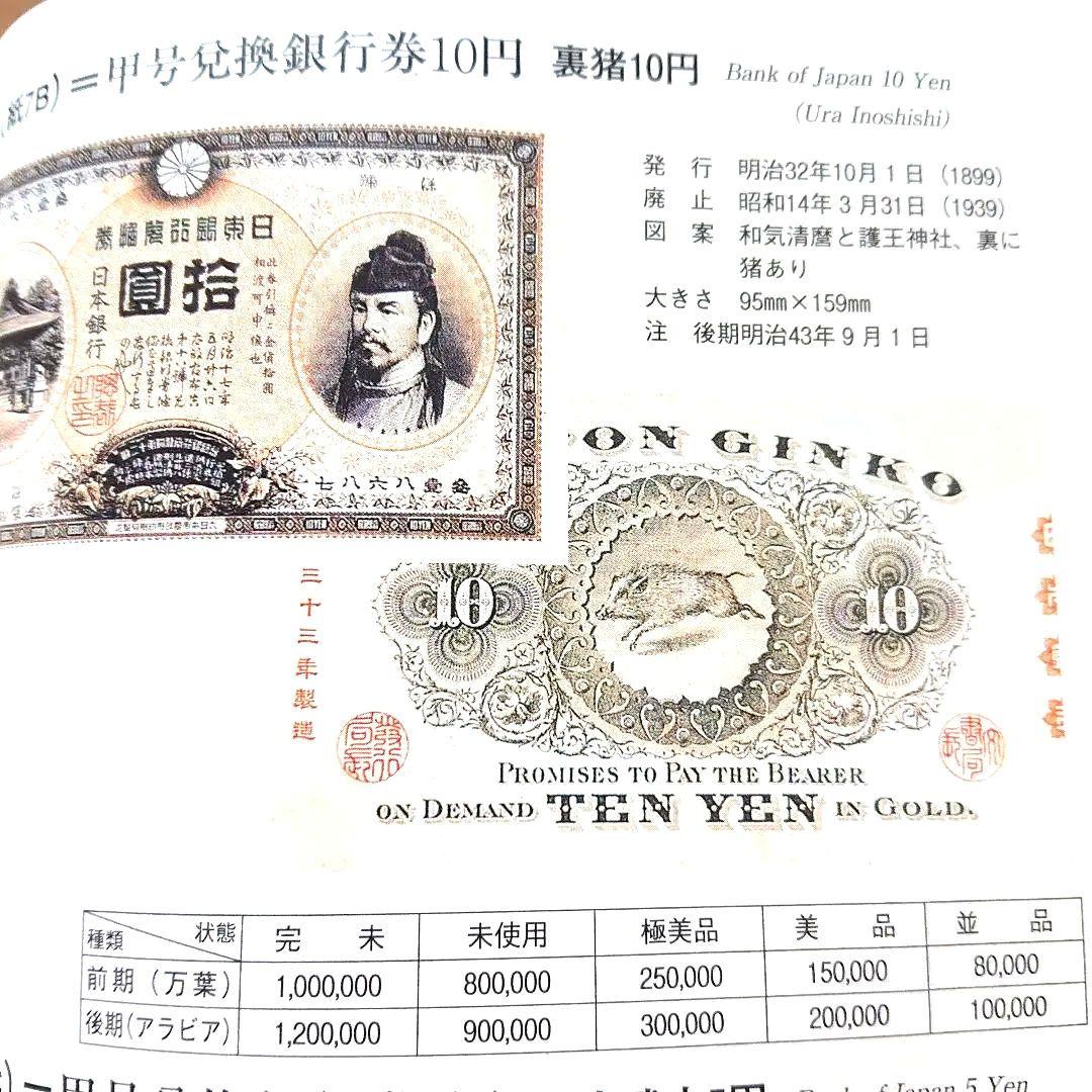 甲号兌換銀行券 裏猪 和気清麿 明治42年製造 旧