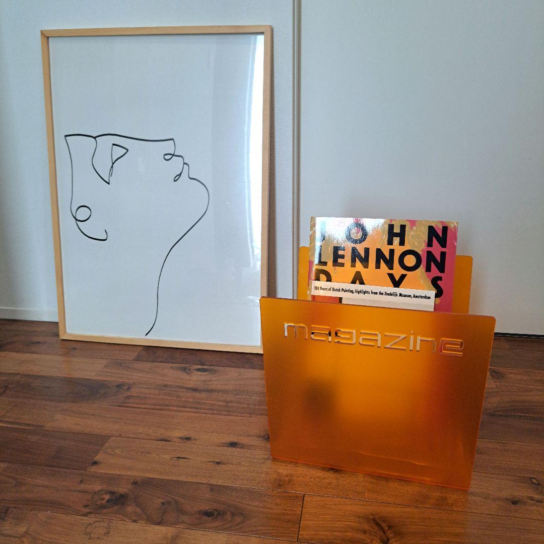 ヴィンテージ　マガジンラック　スペースエイジ アクリル　マガジンラック オレンジ