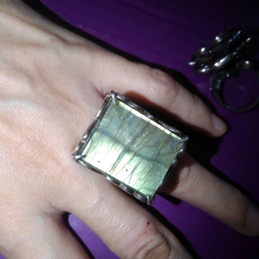 美品 UZU シルバー ラブラドライトリング 2個セット